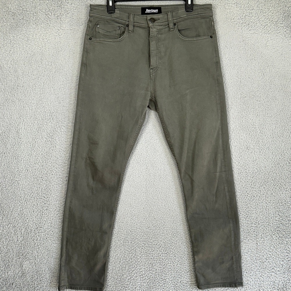 Revtown Sharp Jeans Mens 32X30 Decade Denim Dark Grey Slim Tapered Leg Stretch